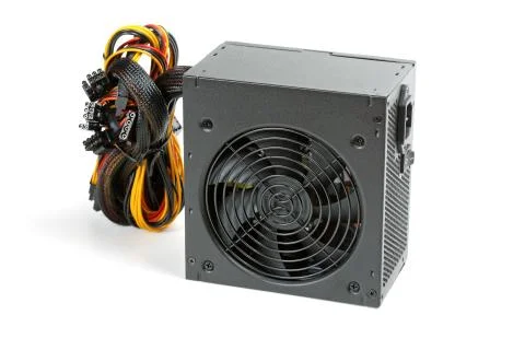 The power supply for the computer isolated on white background Stock Photos