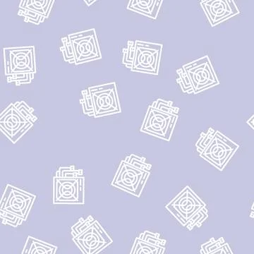 Power supply computer line vector seamless pattern Stock Illustration