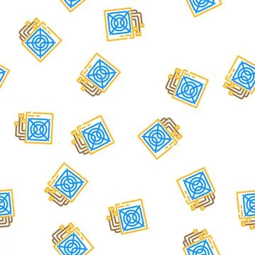 Power supply computer vector seamless pattern 库存插图