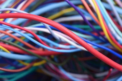 Power supply electrical cables Stock Photos