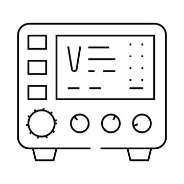 Power supply electrical engineer line icon vector illustration Illustrazione stock