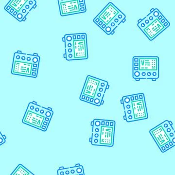 Power supply electrical engineer vector seamless pattern Stockillustratie