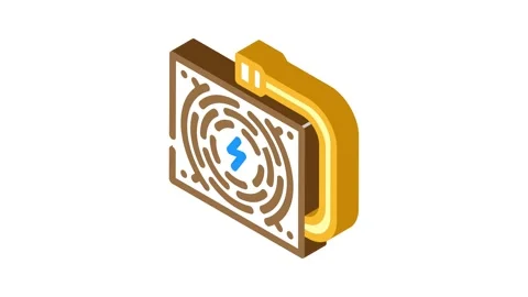 Power supply gaming pc isometric icon animation Stock Footage 327292854