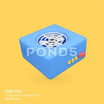 Power supply isolated 3d render icon illustration Plantilla PSD