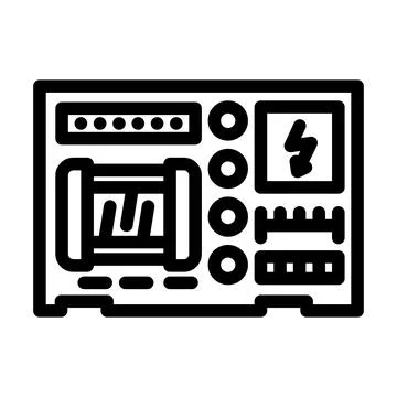 Power supply section board line icon vector illustration Illustrazione stock