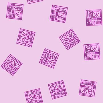 Power supply section board line seamless pattern 库存插图