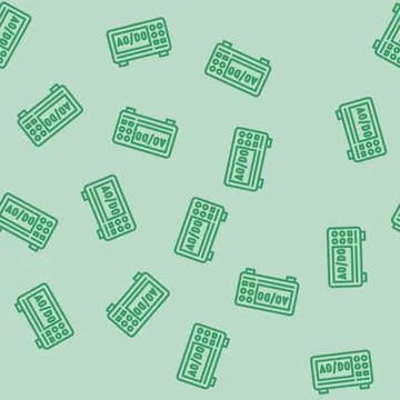 Power supply tool work line vector seamless pattern Stock Illustration