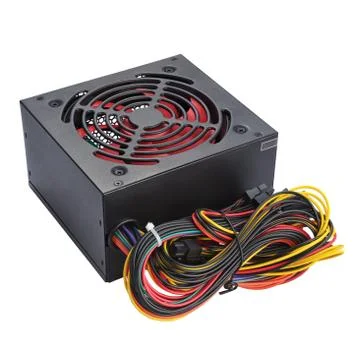 Power supply unit for PC compruter isolated Stock Photos