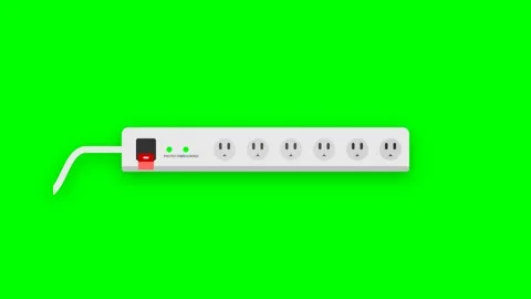 Power Surge Protector with Resetting Breaker Switch and Glowing Safety Indi.. Stock Footage 346612873