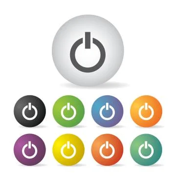 Power switch off  icon set Illustrazione stock