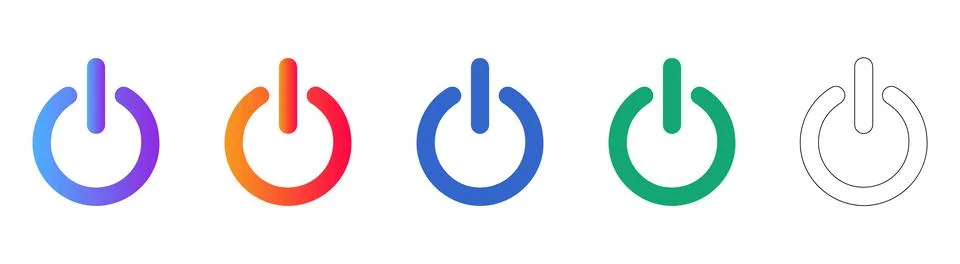 Power Switch On Off Icon Set Stock Illustration