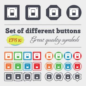 Power switch icon sign. Big set of colorful, diverse, high-quality buttons. V Stock Illustration