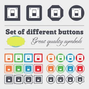 Power switch icon sign. Big set of colorful, diverse, high-quality buttons. Stock Illustration