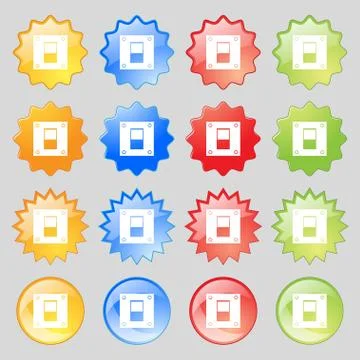 Power switch icon sign. Big set of 16 colorful modern buttons for your design. Stock Illustration