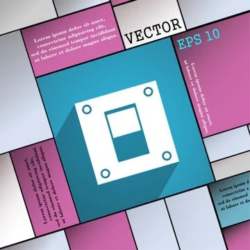 Power switch  icon symbol Flat modern web design with long shadow and space f Illustrazione stock