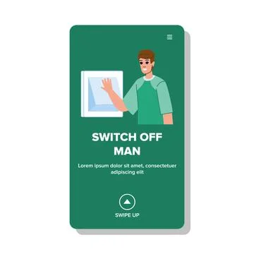 Power switch off man vector Stock Illustration