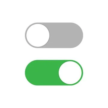 Power ON OFF Switch slider button in gray and green colors Stock Illustration