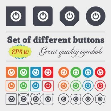 Power, Switch on, Turn on  icon sign Big set of colorful, diverse, high-quality Stock Illustration