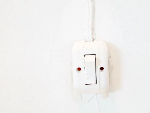 Power switch white background Stock Photos