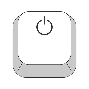 Power symbol grayscale computer keyboard key Stock Illustration