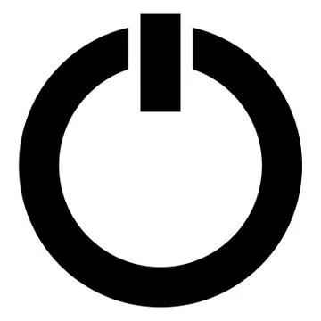 Power symbol, power button icon isolated on white. Power on-off icon Illustrazione stock