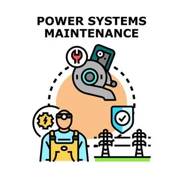 Power systems maintenance and control concept Stock Illustration