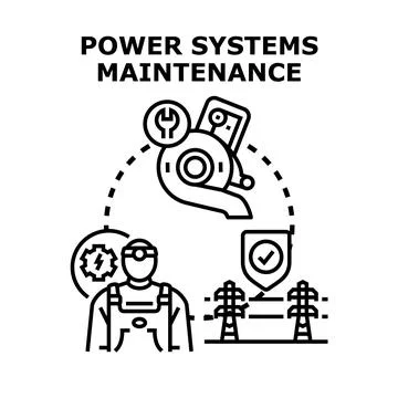 Power systems maintenance and control concept Stock Illustration