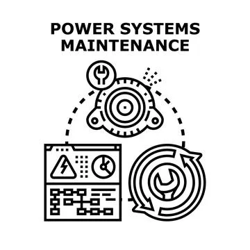 Power systems maintenance and repair concept illustration Stock Illustration