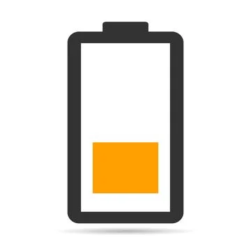 Power technology shadow icon, battery web shape design, energy level vector i Stock Illustration