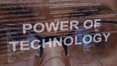 Power of technology text on female software developer Stock Footage 107661167