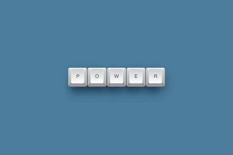 Power text on a 3d keyboard button with shadow concept series Иллюстрация