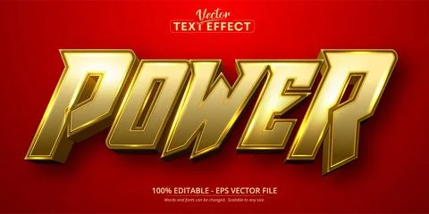 Power text, cartoon style editable text effect Stock Illustration