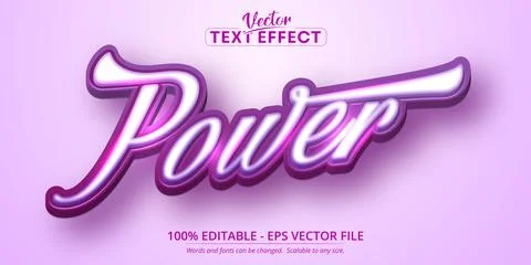 Power text, cartoon style editable text effect Stock Illustration