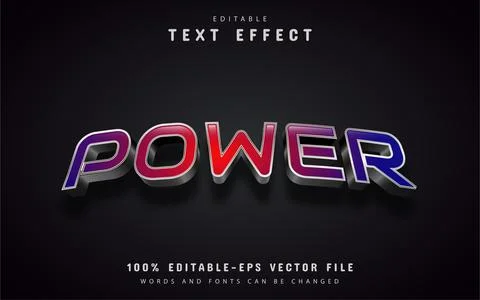 Power text effect editable Stock Illustration