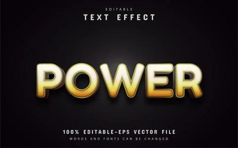 Power text effect editable Stock Illustration