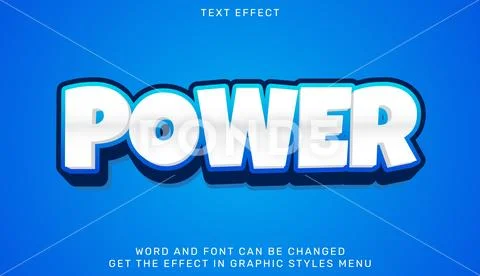 Power text effect template in 3d design: Graphic #273265729