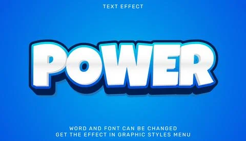Power text effect template in 3d design Stock Illustration