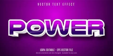 Power text, game style editable text effect Stock Illustration
