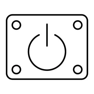 Power on off thin line icon. Power button vector illustration isolated on white Stock Illustration