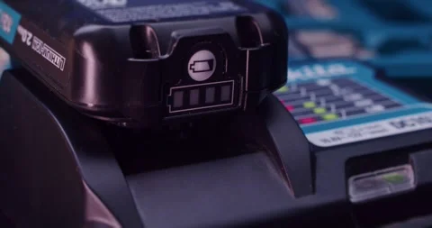 Power Tool Battery Indicator Station for effectively monitoring and managing Stock Footage 297953062