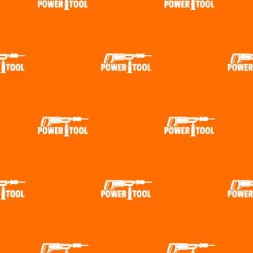 Power tool drill pattern vector orange Stock Illustration