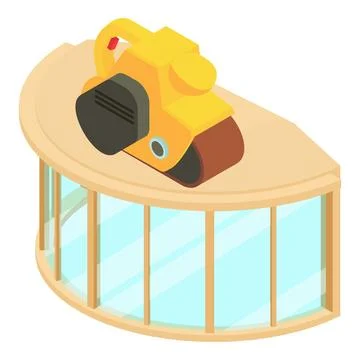 Power tool icon isometric vector. Handheld electric power tool panoramic wind Illustration