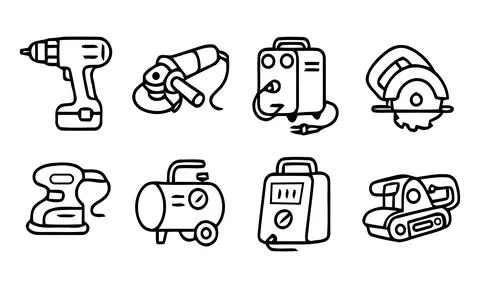 Power Tool power tools drill power generator Stock Illustration