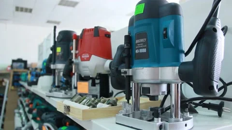 Power tool in the shop Stock Footage 51298442