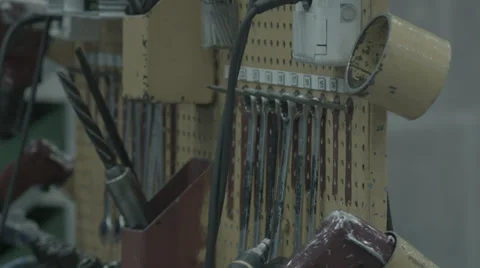 Power tools board Stock Footage 33444515