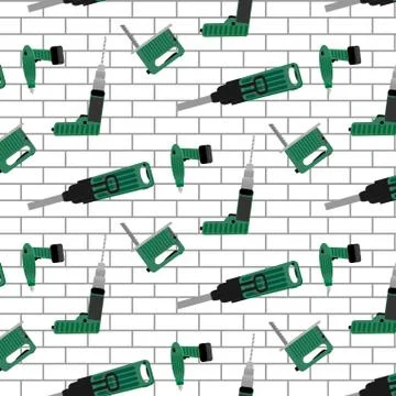 Power tools pattern seamless Stock Illustration