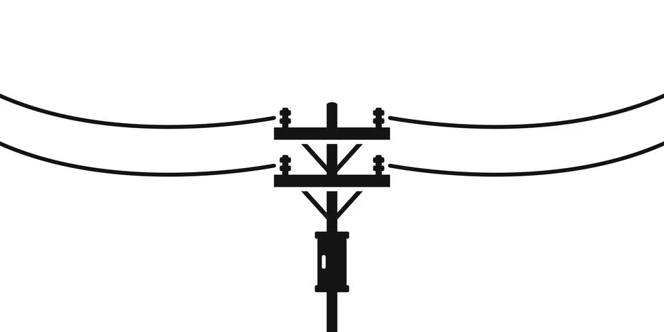 Power tower icon in flat style. High voltage vector illustration on isolate.. Stock Illustration