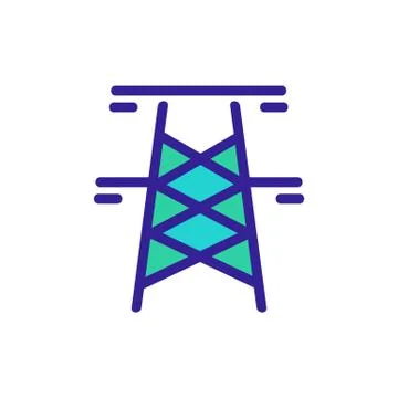 Power tower icon vector outline illustration Stock Illustration
