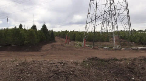 Power tower pull back boom Stock Footage 24791869