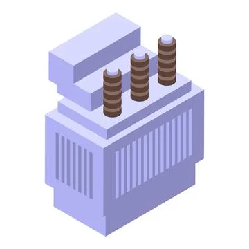 Power transformer distributing electricity, isometric view of electrical su.. Stock Illustration
